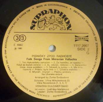 LP Cimbálová Muzika Vonička: Písničky Zpod Radhoště = Folk Songs From Moravian Vallachia 662140