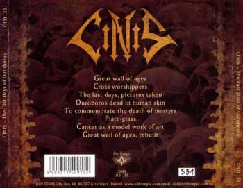 CD Cinis: The Last Days Of Ouroboros NUM 262825