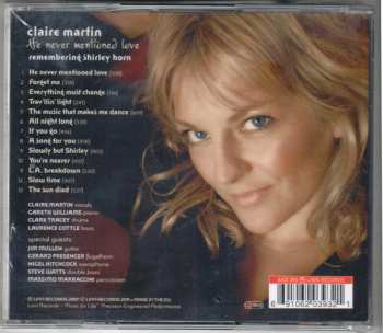 CD Claire Martin: He Never Mentioned Love 609349