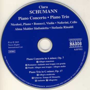 CD Clara Schumann: Piano Concerto • Piano Trio 264920