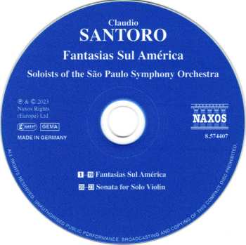 CD Orquestra Sinfônica Do Estado De São Paulo: Fantasias Sul América • Violin Sonata 586792