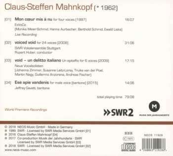 CD Claus-Steffen Mahnkopf: Vocal Music 643569