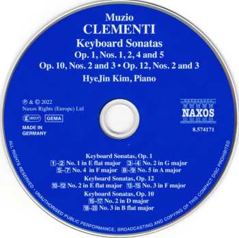 CD Muzio Clementi: Keyboard Sonatas from Opp. 1, 10 & 12 595737