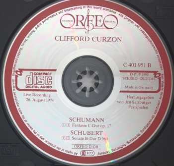 CD Clifford Curzon: Schumann • Fantasie Op. 17 / Schubert • Sonate B-dur D 960 357895