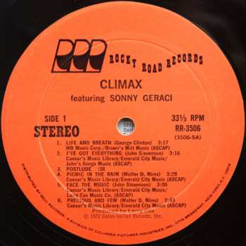 LP Climax: Climax Featuring Sonny Geraci CLR 590987