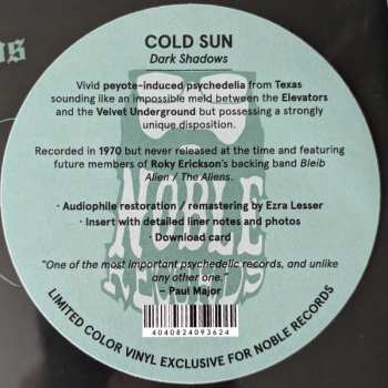 LP Cold Sun: Dark Shadows CLR | LTD 608298