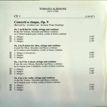 2CD Tomaso Albinoni: Concerti Op. 9 / Adagio 7695