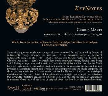 CD Corina Marti: Keynotes. Early European Keyboard Music 543450