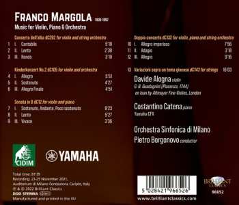 CD Davide Alogna: Margola Music For Violin, Piano And Orchestra 408729