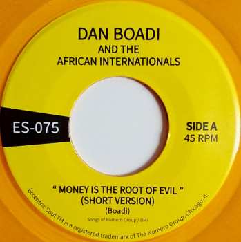 SP Dan Boadi And The African Internationals: Money Is The Root Of Evil / Duodu Wuo Ye Ya CLR 577088