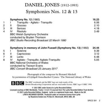 CD Daniel Jones: Symphonies Nos. 12 & 13 / Come My Way, My Truth, My Life 561625