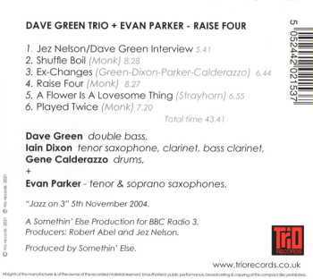 CD Dave Green Trio: Raise Four 634214