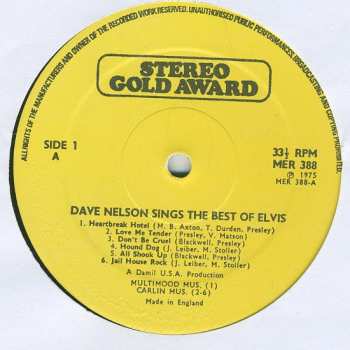 LP Dave Nelson: Dave Nelson Sings The Best Of Elvis 338418