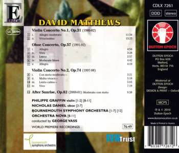 CD David Matthews: Violin Concertos & Oboe Concerto 576263