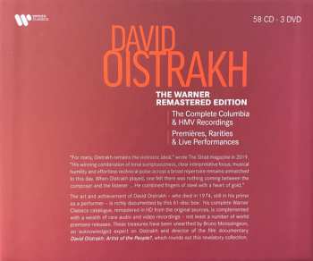 58CD/3DVD/Box Set David Oistrach: The Warner Remastered Edition - (The Complete Columbia & HMV Recordings / Premieres, Rarities & Live Performances) 621780