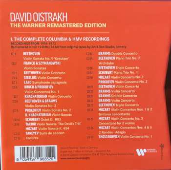 58CD/3DVD/Box Set David Oistrach: The Warner Remastered Edition - (The Complete Columbia & HMV Recordings / Premieres, Rarities & Live Performances) 621780