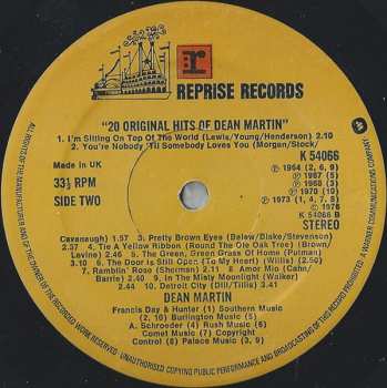 LP Dean Martin: 20 Original Dean Martin Hits 639162