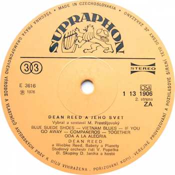 LP Dean Reed: Dean Reed A Jeho Svět 41867