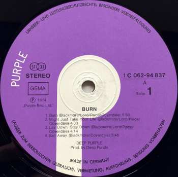 LP Deep Purple: Burn 664035