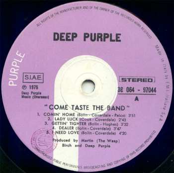 LP Deep Purple: Come Taste The Band 661710