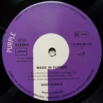 LP Deep Purple: Made In Europe 603362