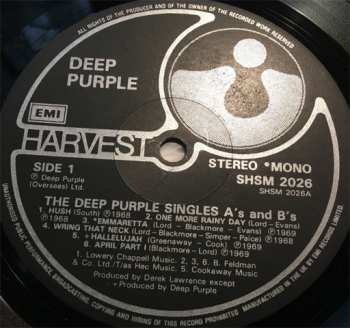 LP Deep Purple:  The Deep Purple Singles A's & B's 669752