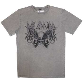 Merch Def Leppard: Stone Wash Tričko Tribal Skull