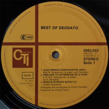 LP Eumir Deodato: Best Of Deodato 655966