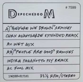 LP Depeche Mode: Before We Drown (Remixes) / People Are Good (Remixes) LTD | NUM 550946