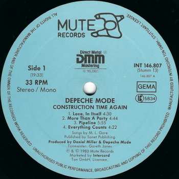 LP Depeche Mode: Construction Time Again 651143