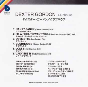 CD Dexter Gordon: Clubhouse LTD 570770