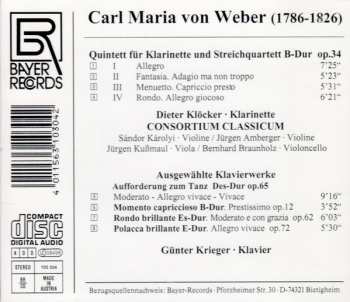 CD Dieter Klöcker: Carl Maria von Weber: Quintett für Klarinette B-Dur op. 34 / Ausgewählte Klavierwerke 345540