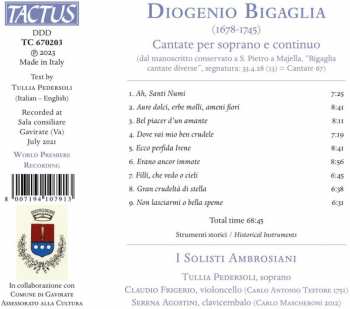 CD Diogenio Bigaglia: Canate Per Soprano E Continuo 431491