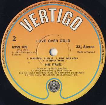 LP Dire Straits: Love Over Gold 651647