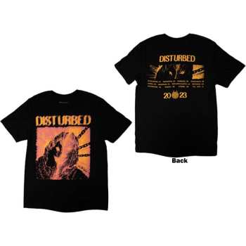 Merch Disturbed: Disturbed Unisex T-shirt: European Tour '23 Split Face (back Print & Ex-tour) (small) S