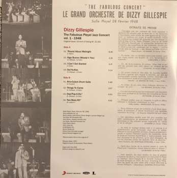 LP Dizzy Gillespie: The Fabulous Pleyel Jazz Concert vol. 1 - 1948 CLR 67344