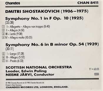 CD Dmitri Shostakovich: Symphony No. 1 In F Op. 10, Symphony No. 6 In B Minor Op. 54 598550