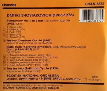 CD Dmitri Shostakovich: Symphony No. 9 In E Flat Op. 70 / Suite From Katerina Ismailova / Festive Overture Op. 96 / Tea For Two Op. 16 560564