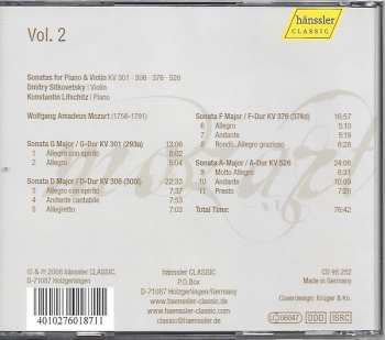 CD Konstantin Lifschitz: Vol.2  Mozart Sonatas For Piano & Violin KV 301. 306 . 376 . 526 544849