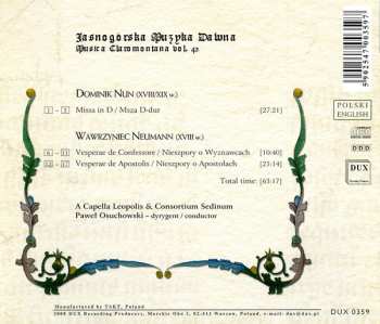 CD Dominik Nun: Missa In D / Vesperae De Confessore, Vesperae De Apostolis 558761