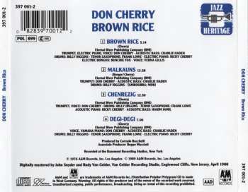 CD Don Cherry: Brown Rice 44608