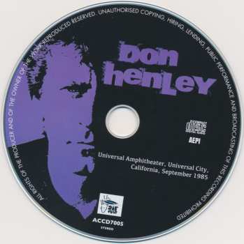 CD Don Henley: Universal Amphiteater, Universal City, California, September 1985 599422