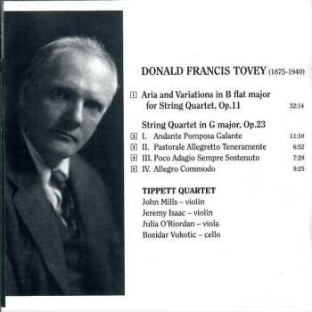 CD Tippett Quartet: String Quartet In G, Op. 23 / Aria & Variations 655610