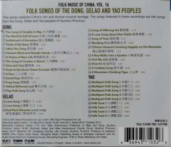 CD Dong: Folk Songs Of The Dong, Gelao and Yao Peoples 441735