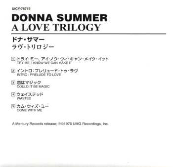 CD Donna Summer: A Love Trilogy LTD 594575