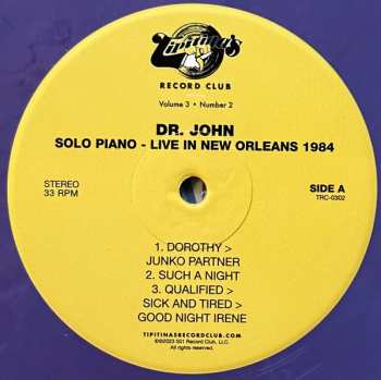 LP Dr. John: Solo Piano/Live in New Orleans 1984 CLR | LTD 579611