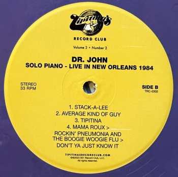 LP Dr. John: Solo Piano/Live in New Orleans 1984 CLR | LTD 579611