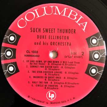 LP Duke Ellington And His Orchestra: Such Sweet Thunder LTD 552096