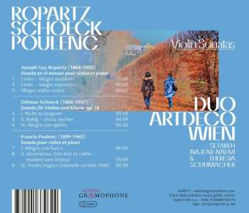 CD Duo Artdeco Wien: Ropartz, Schoeck & Poulenc: Violin Sonatas 609362