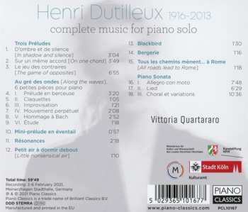 CD Henri Dutilleux: Complete Music For Piano Solo 656847